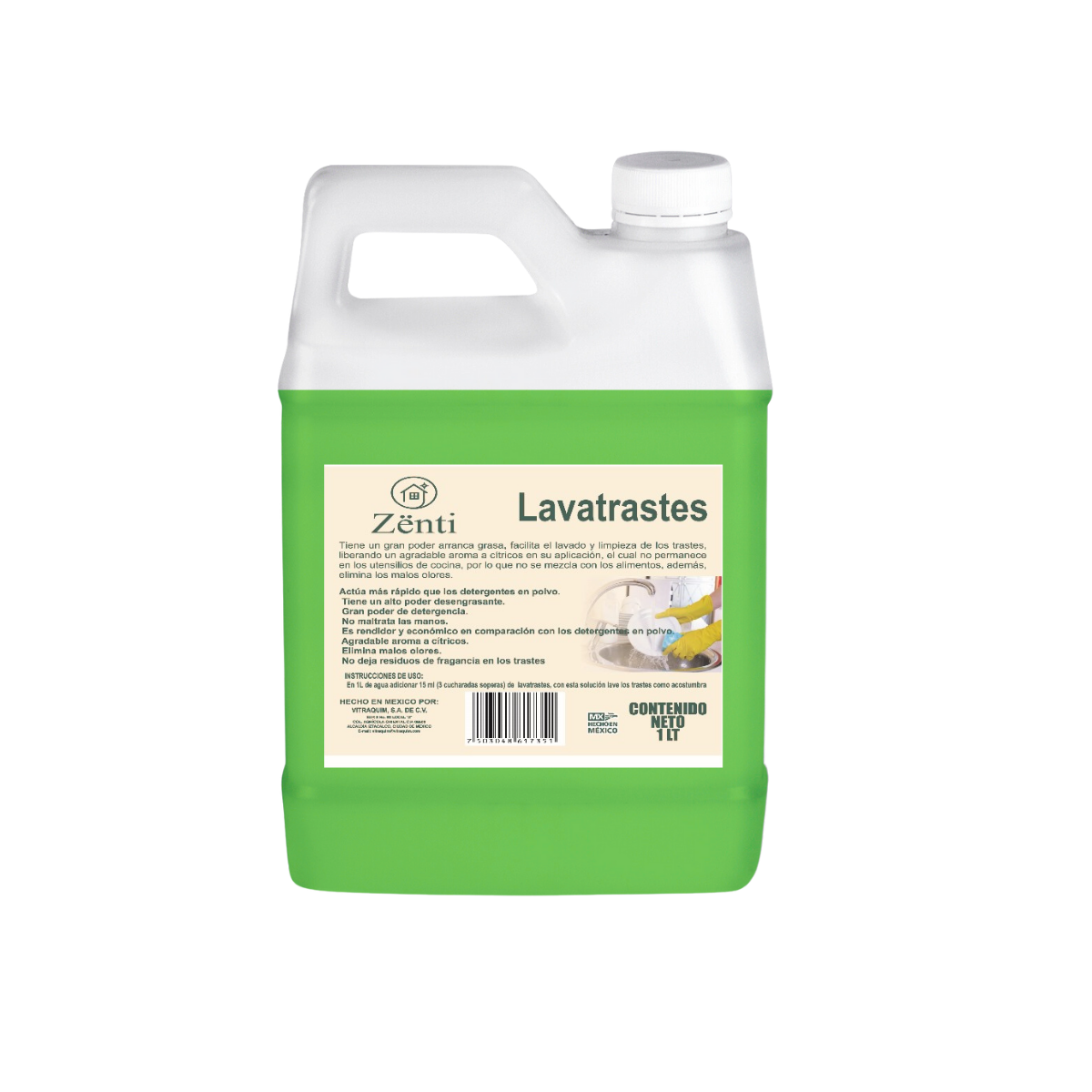 Lavatrastes Liquido Cortagrasa Limón 1 Litro Hogar