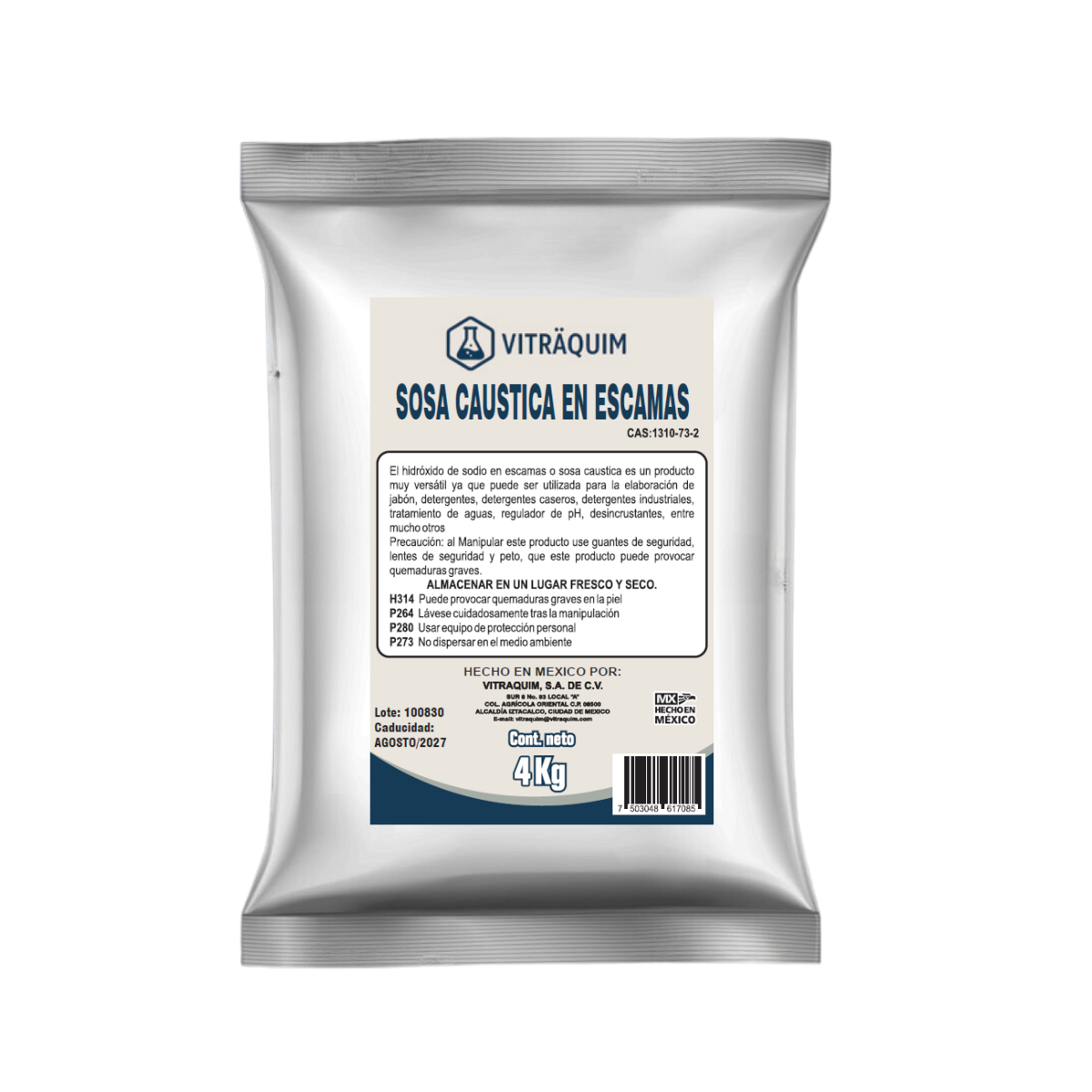 Sosa Caustica En Escamas Vitraquim Materia 4 Kilos