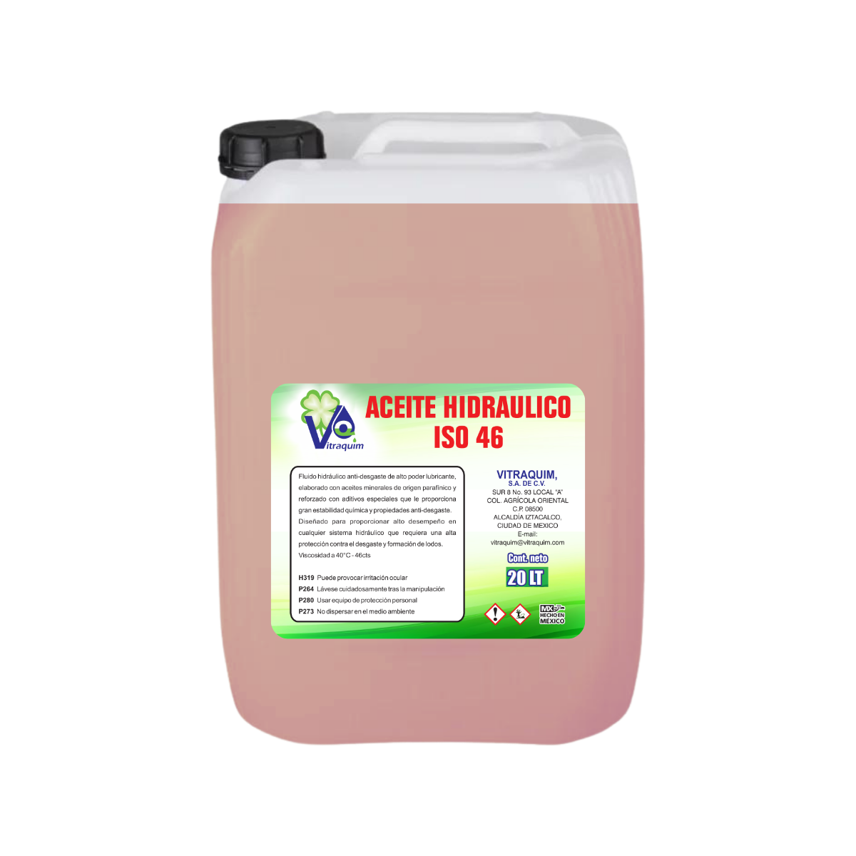 Aceite Hidraulico Iso46 Vitraquim 20 Litros