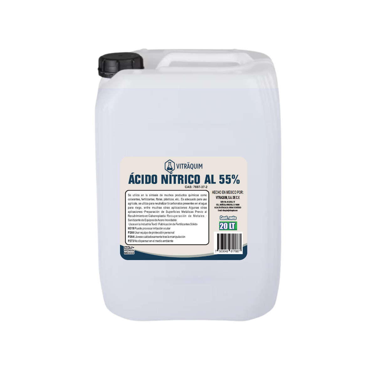 20 litros Acid Nitrico Al 55% Materias Primas