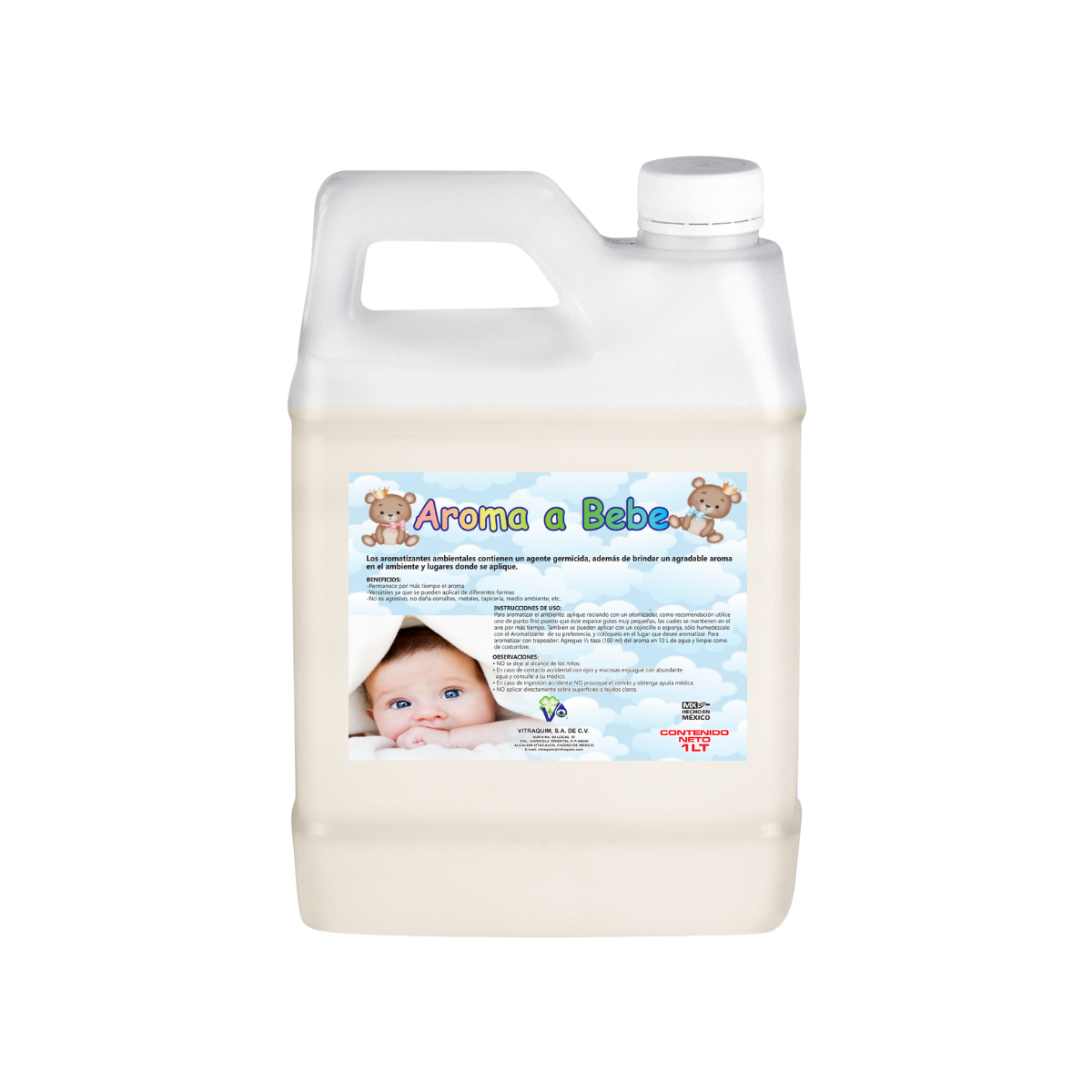 Aroma Bebe Fragancia Base Agua 1 Litro Vitraquim Hogar