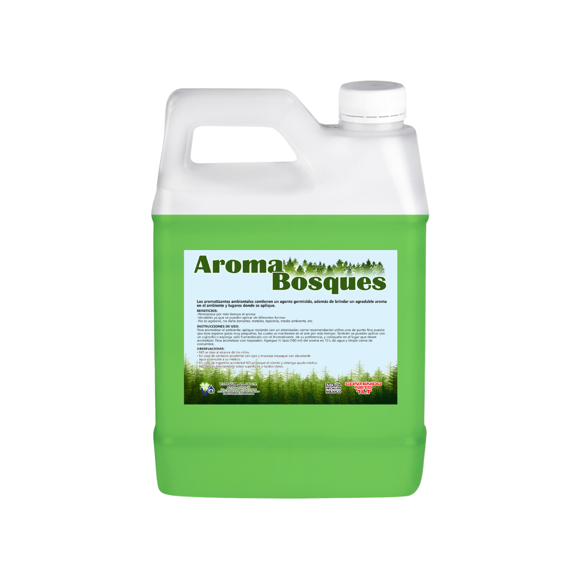 Aroma Bosques Fragancia Base Agua 1 Litro Vitraquim Hogar