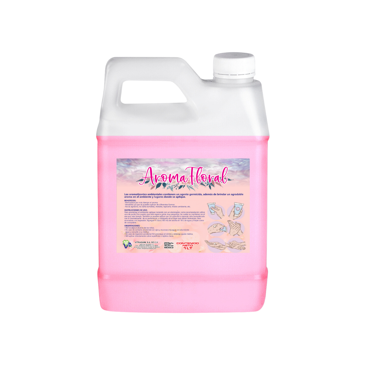 Aroma Floral Fragancia Base Agua 1 Litro Vitraquim Hogar