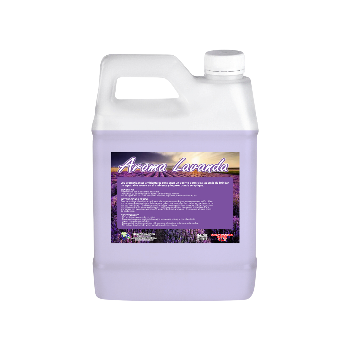 Aroma Fragancia Base Agua Lavanda 1 Litro Vitraquim Hogar