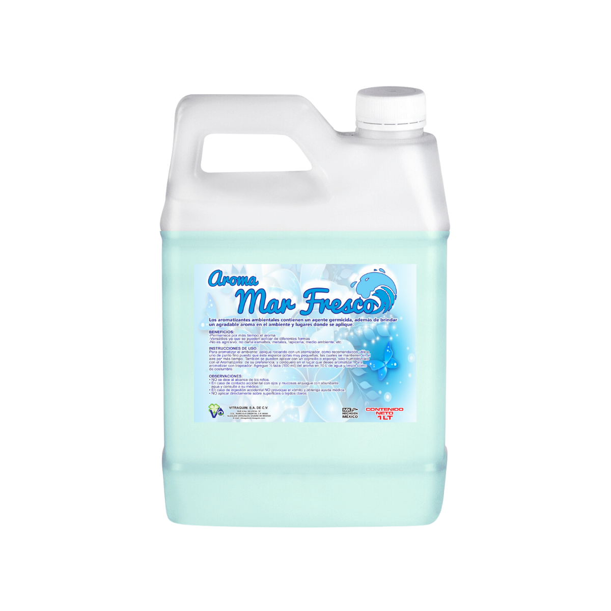 Aroma Mar Fresco Fragancia Base Agua 1 Litro Vitraquim Hogar