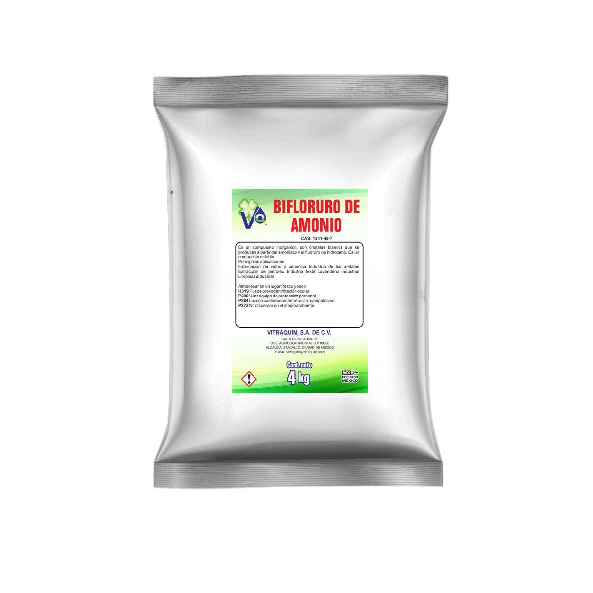 Bifloruro De Amonio Vitraquim 4 Kilos