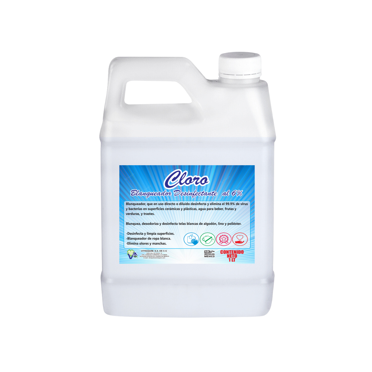 Blanqueador al 6%  Vitraquim 1 Litros