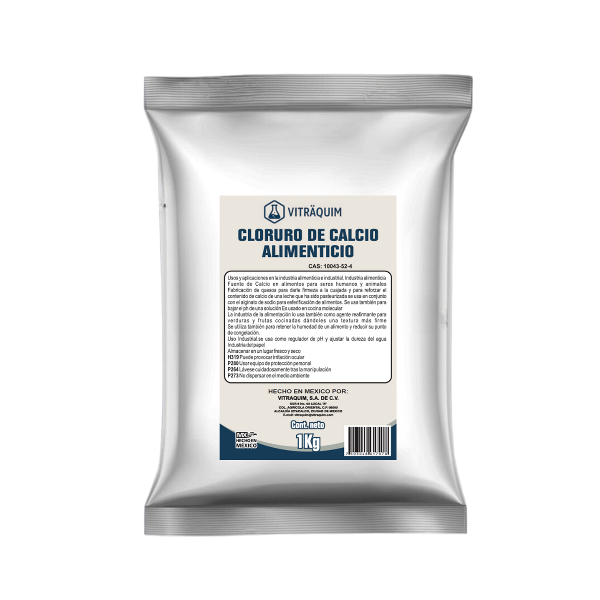 Cloruro De Calcio Alimenticio Vitraquim 1 Kg