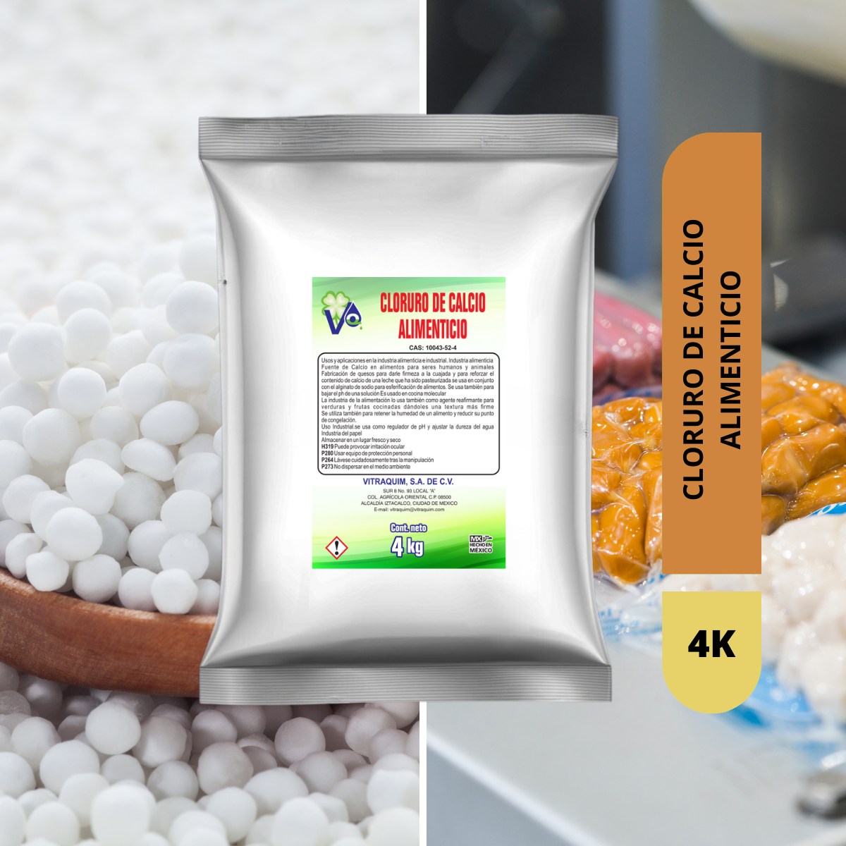 CLORURO DE CALCIO ALIMENTICIO 4kilo