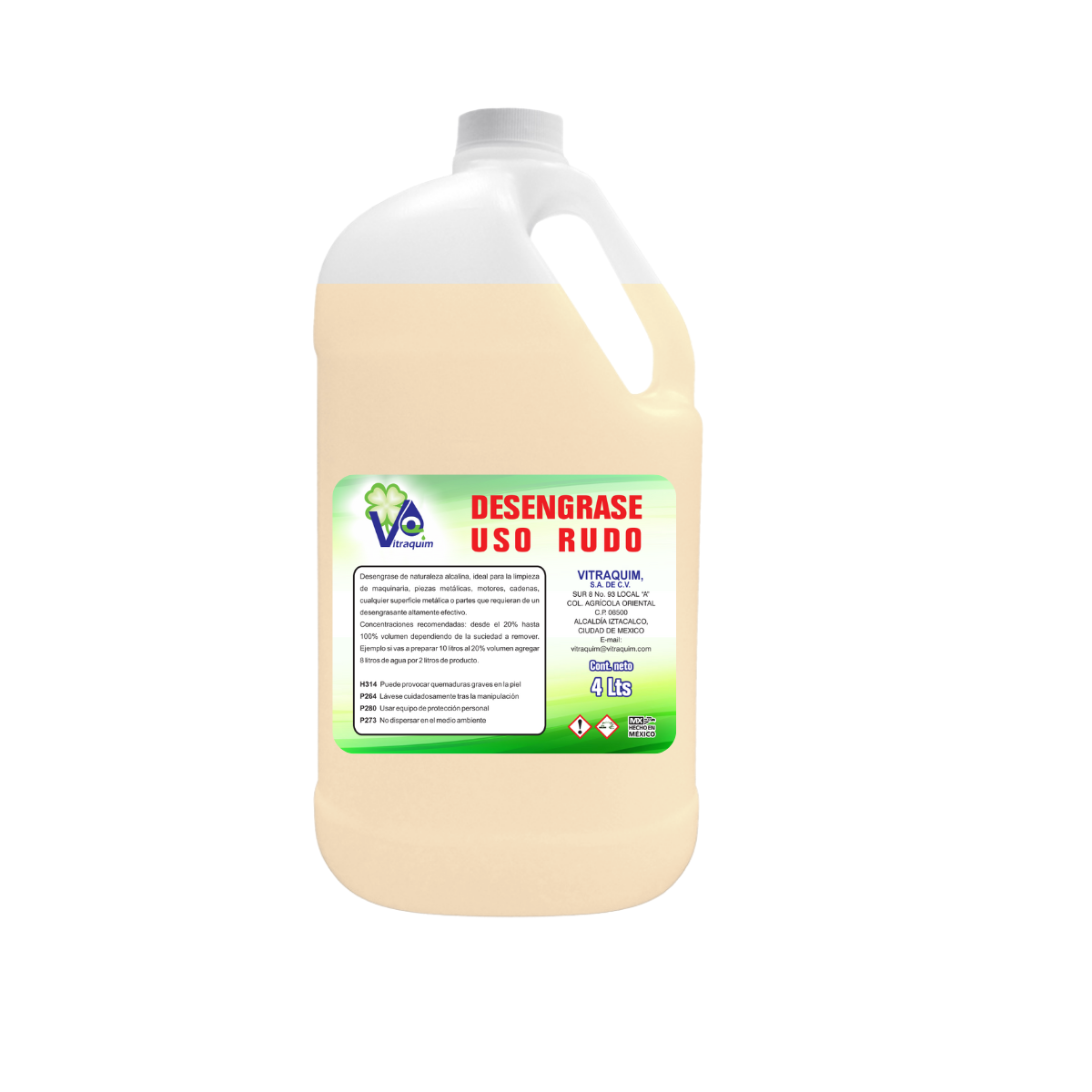 4 Litro Desengrasante Uso Rudo Concentrado Industria