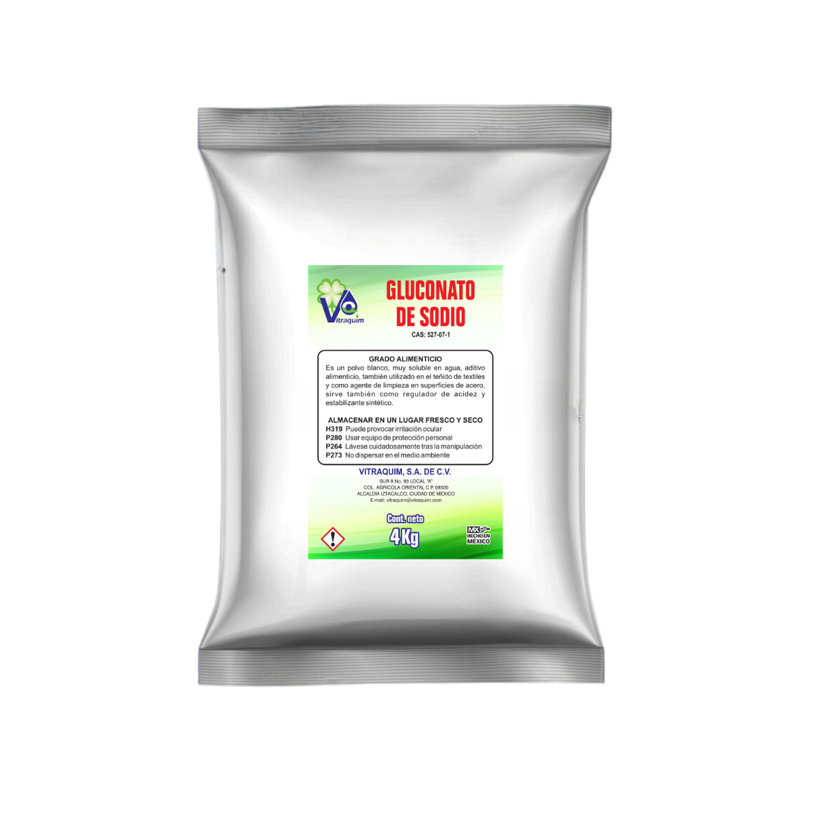 Gluconato De Sodio Grado Alimenticio 4 Kilo Materia