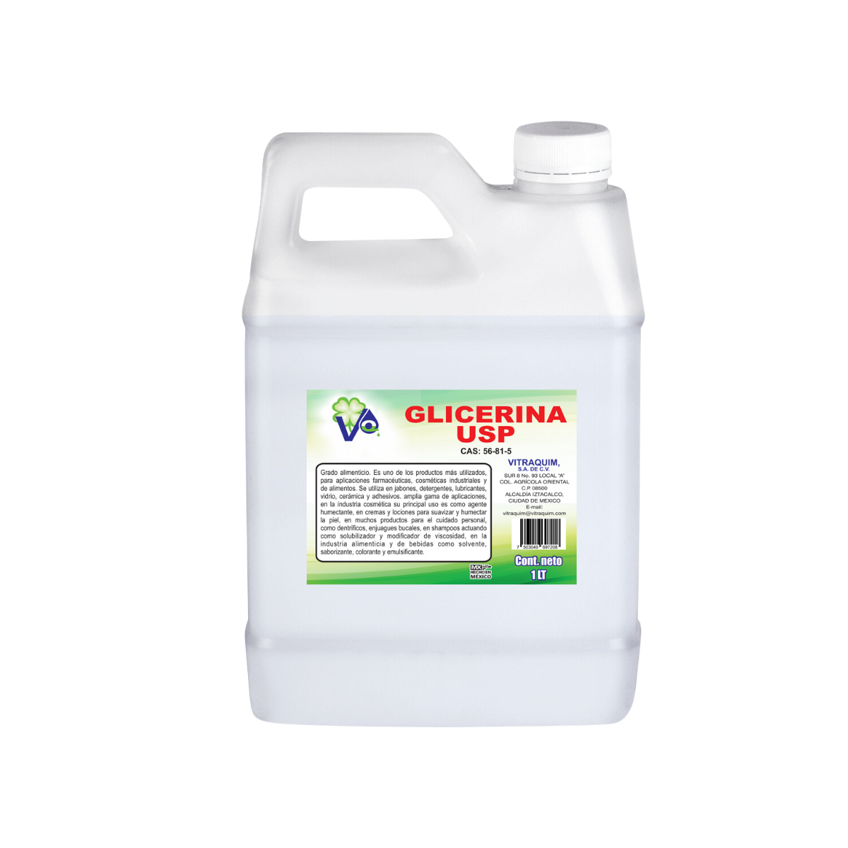 Glicerina Usp Grado Alimenticio Vitraquim 1 Litro