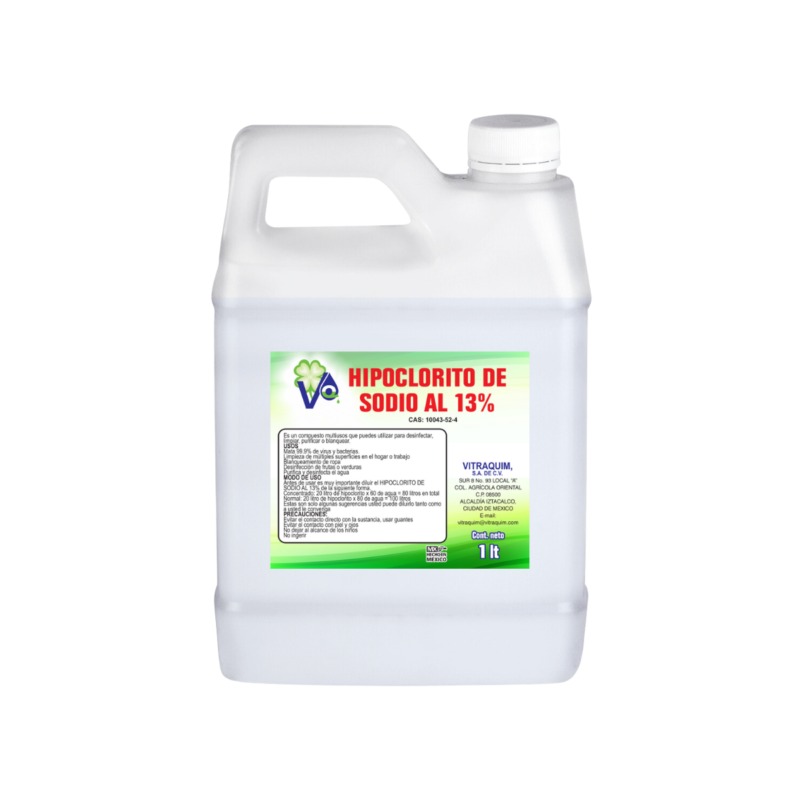 1Litros De Hipoclorito De Sodio Al 13% Vitraquim Materia