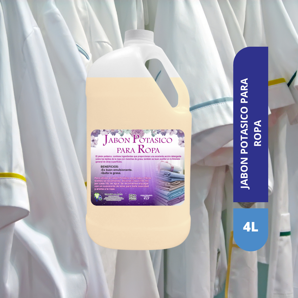 Jabon Liquido Potasico para Ropa 4Lt Corta Grasa Vitraquim (2)