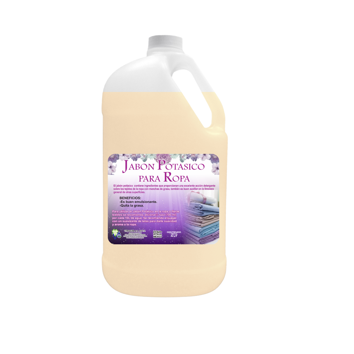 Jabon Liquido Potasico Para Ropa 1L Corta Grasa Hogar