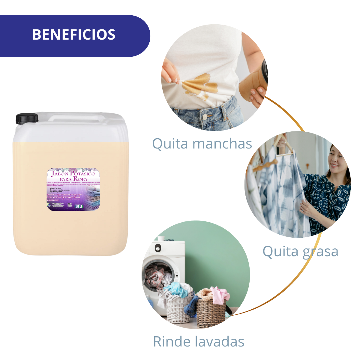 Jabon Liquido Potasico para Ropa 50L APP