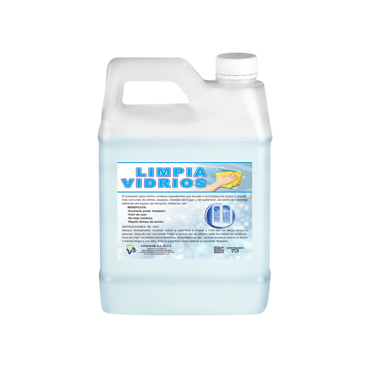 Limpia Vidrios 1litro Para Vidrios Y Cristales Hogar