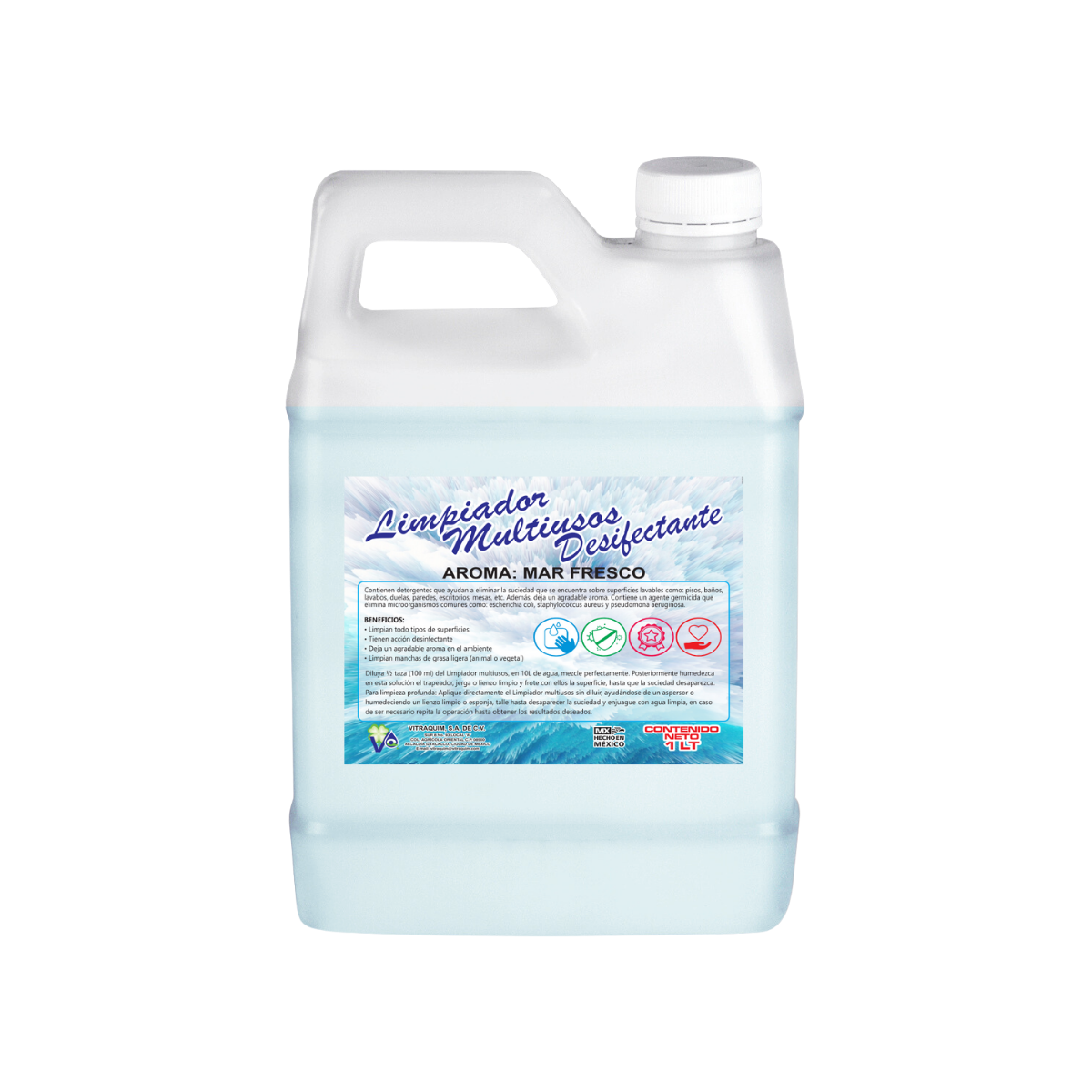 Limpiador Multiusos Desinfectante Aroma mar fresco 4lt