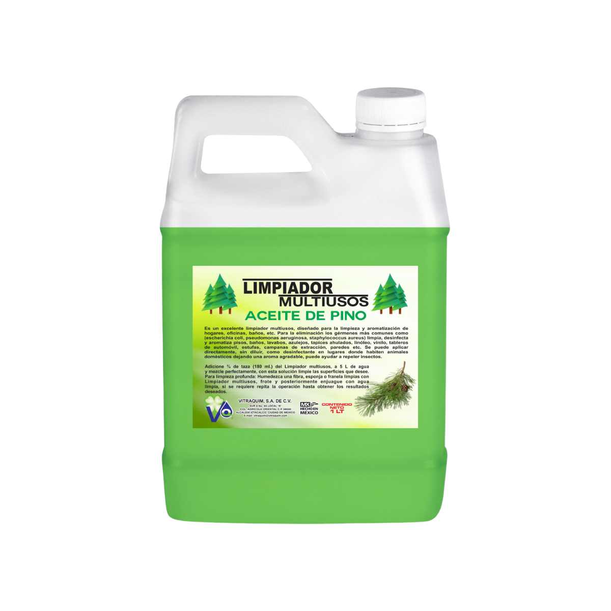 Limpiador De Pino Concentrado Vitraquim Hogar 1 Litro