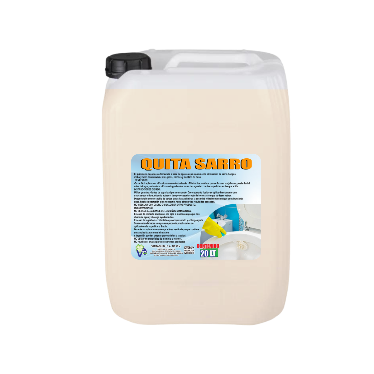 20 Litros Limpia Sarro De Baño Vitraquim Hogar