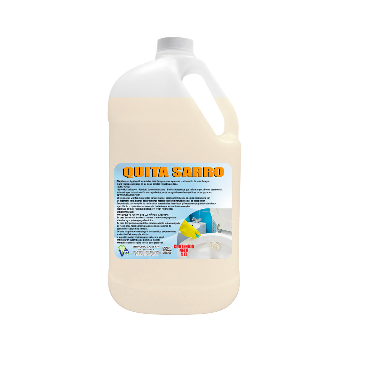 4 Litros Limpia Sarro De Baño Vitraquim Hogar