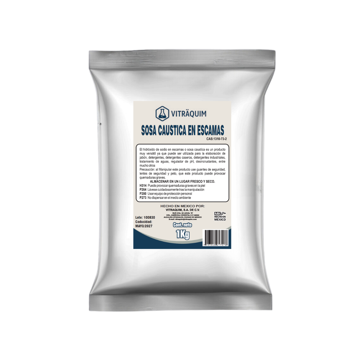 Sosa Caustica En Escamas Vitraquim 1Kilos