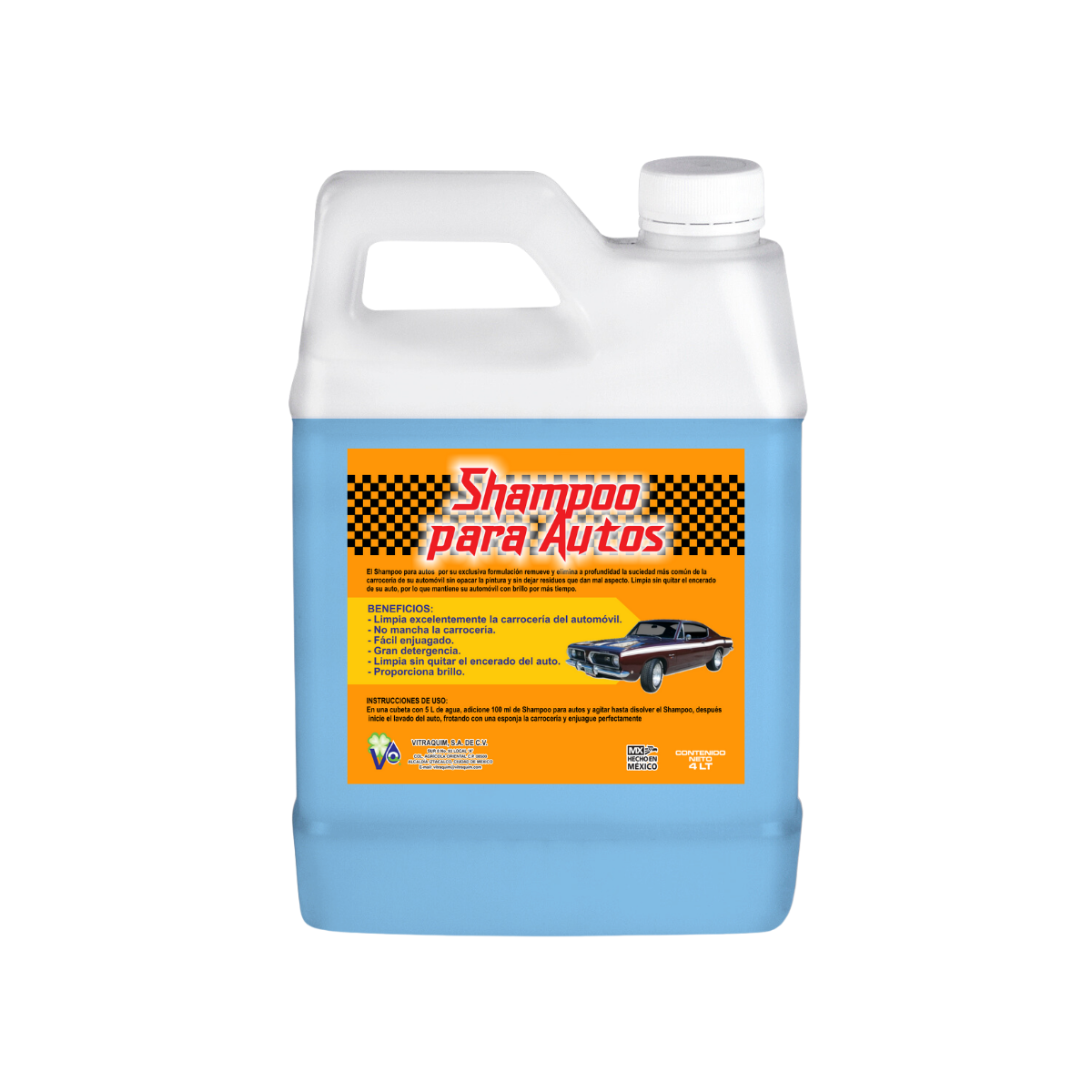 Shampoo de Carroceria Alta Espuma y Cera 1lt Vitraquim