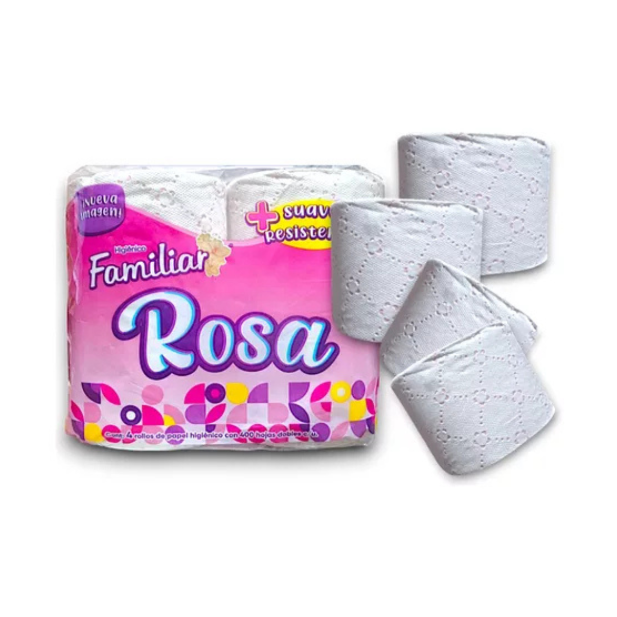 Papel Higiénico para el Hogar Marca Rosa caja con 4 pzs