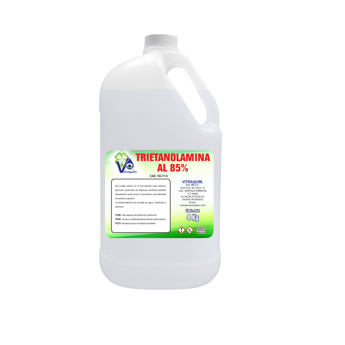 Trietanolamina Emulsificante Al 85% 4 LitroVitraquim Materia