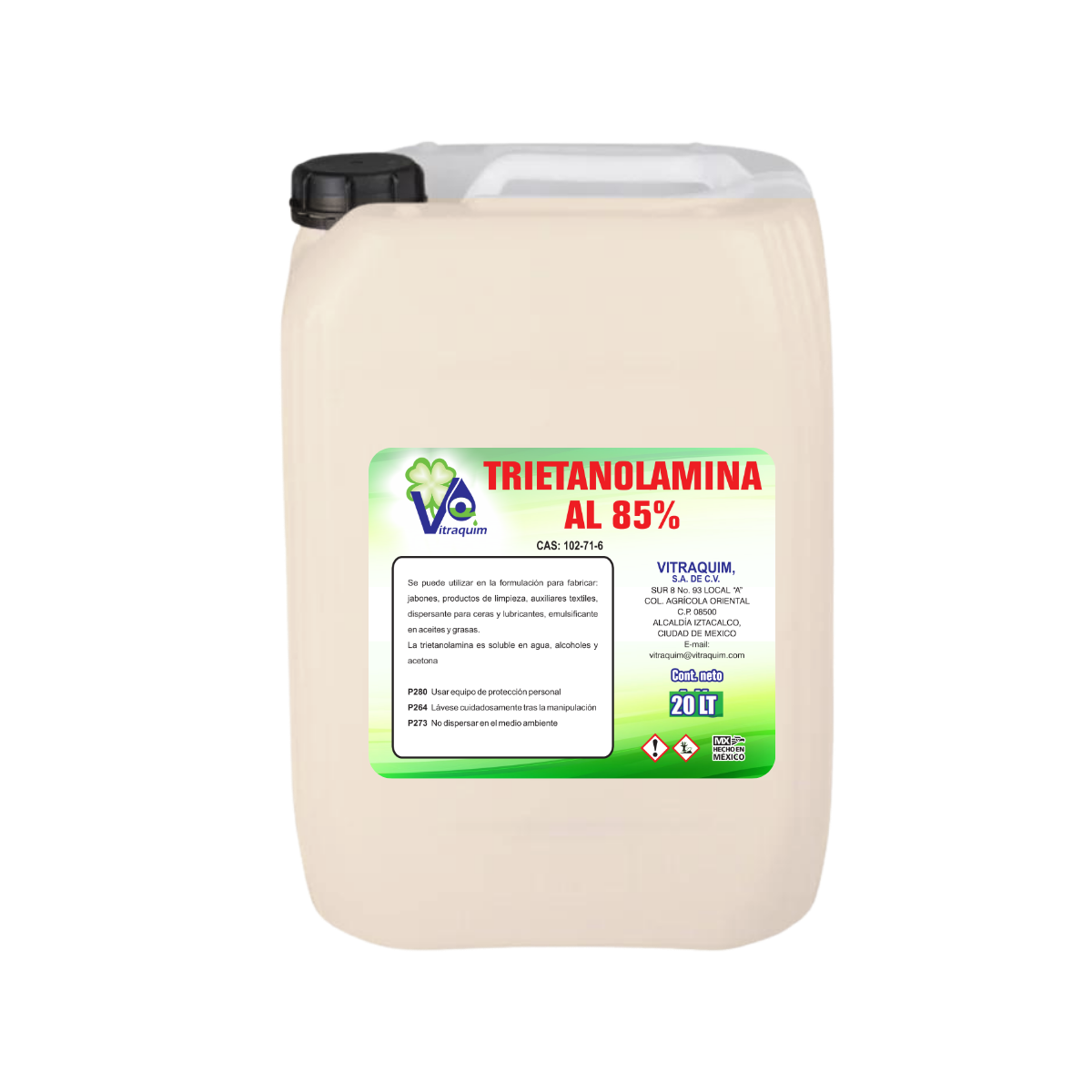 Trietanolamina Emulsificante Al 85% 20 Litro Vitraquim Materia