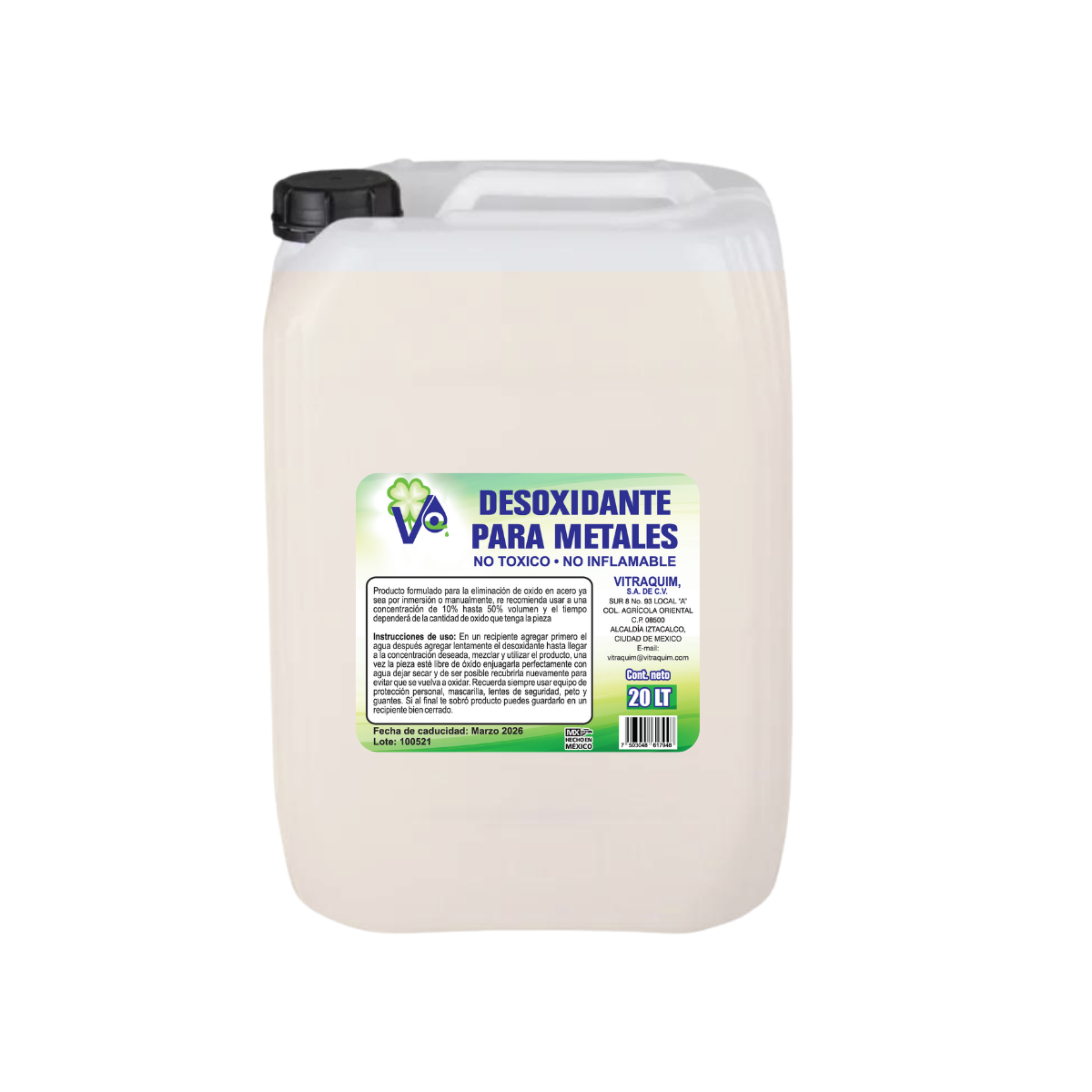 Desoxidante Para Metales 50 Litro Quita Oxido Industria