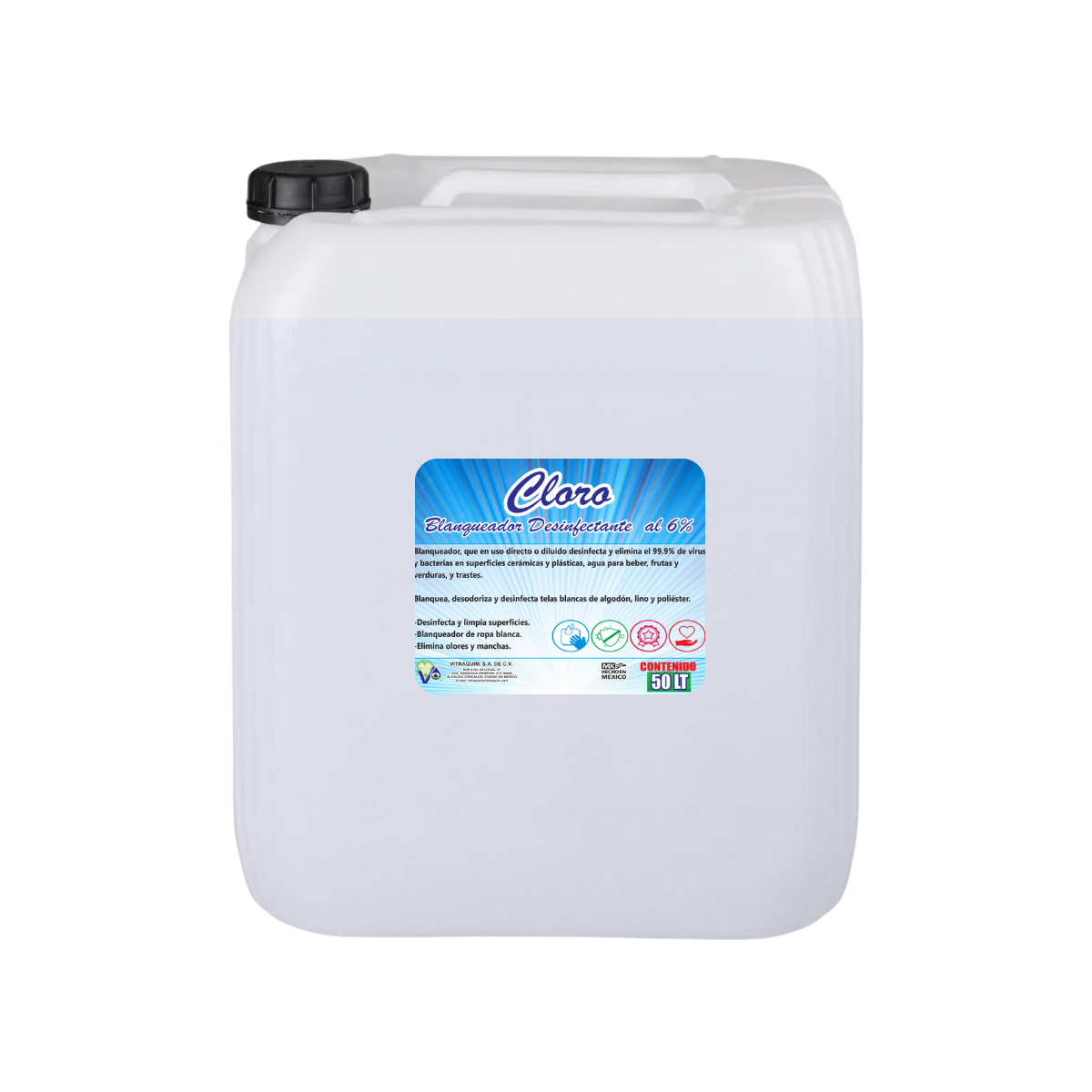 Blanqueador al 6%  Vitraquim 50 Litros