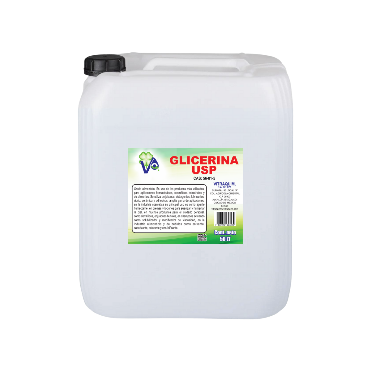 Glicerina Usp Grado Alimenticio Vitraquim 50 Litro