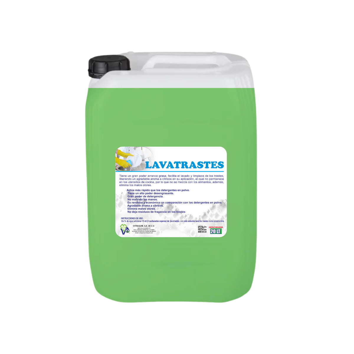 Lavatrastes Liquido Cortagrasa Limón 20 Litro Hogar
