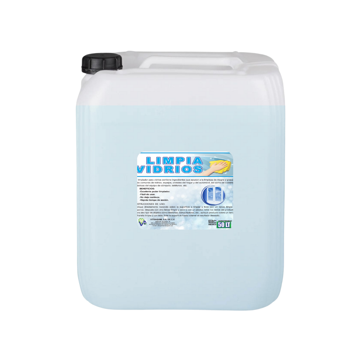 Limpia Vidrios 50 litros Para Vidrios Y Cristales Hogar