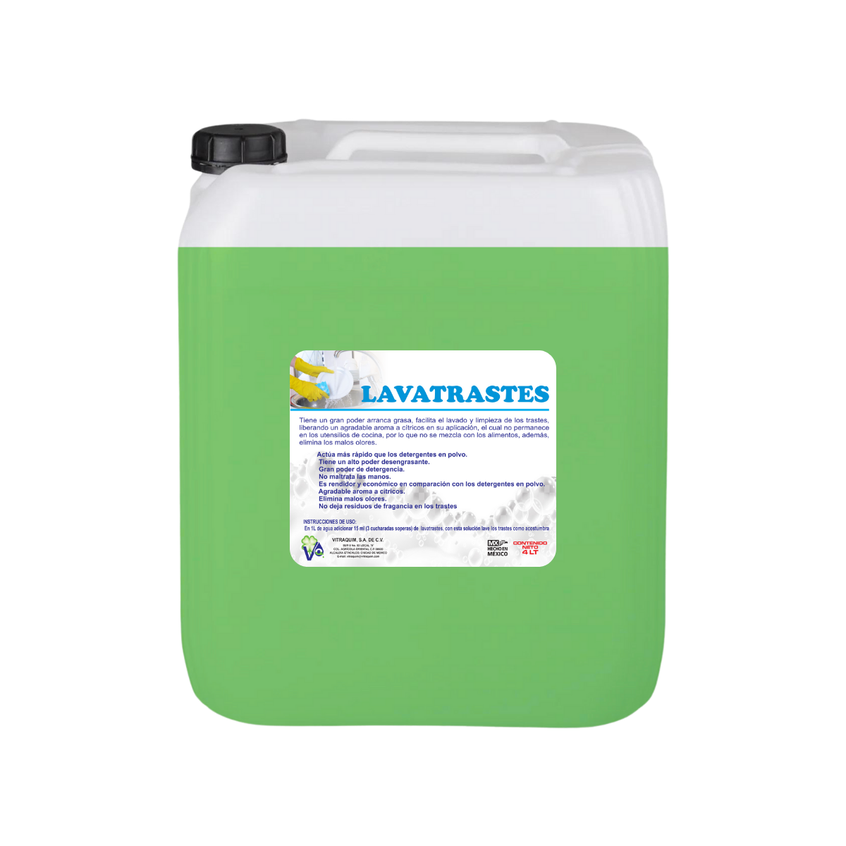 Lavatrastes Liquido Cortagrasa Limón 50 Litro Hogar
