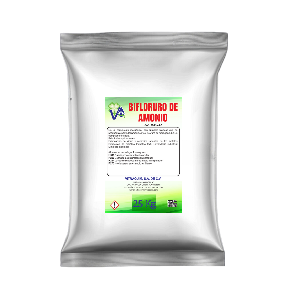 Bifloruro De Amonio Vitraquim 25 Kilos