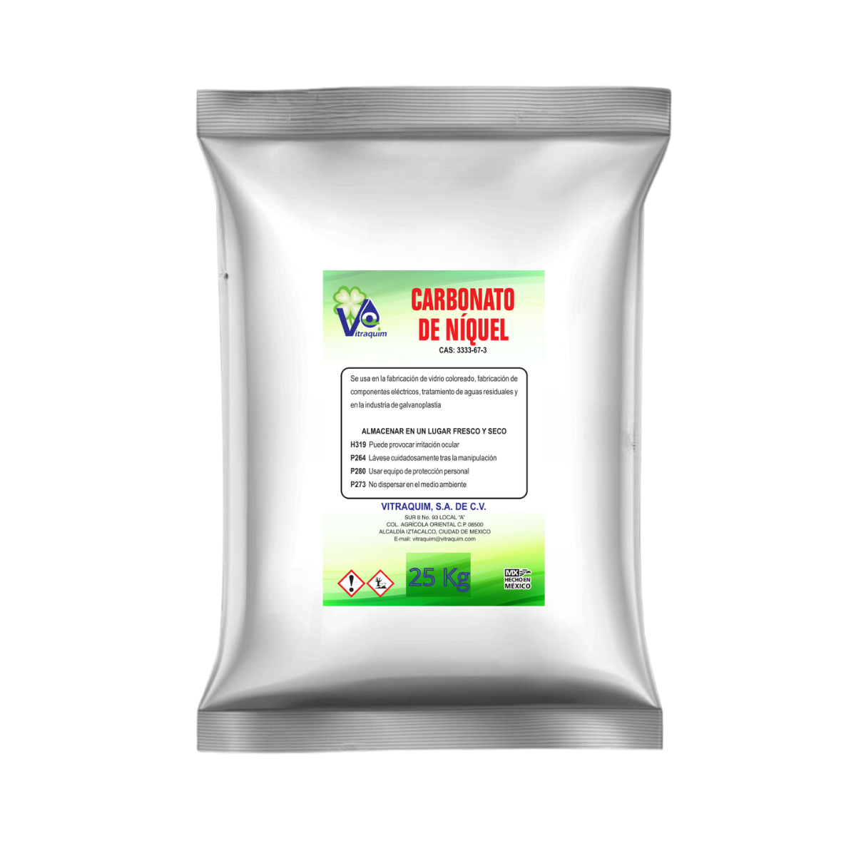 Carbonato De Niquel Vitraquim 25Kg