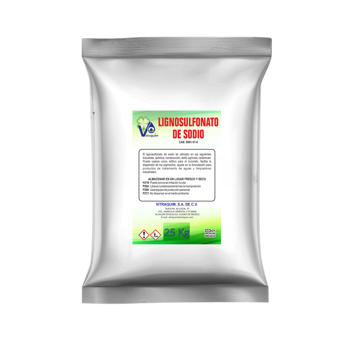 Lignosulfonato De Sodio Pigmentos Dispersante Vitraquim 25K.