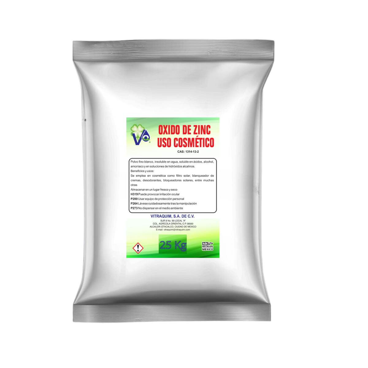 Oxido De Zinc Uso Cosmético 25k Materia