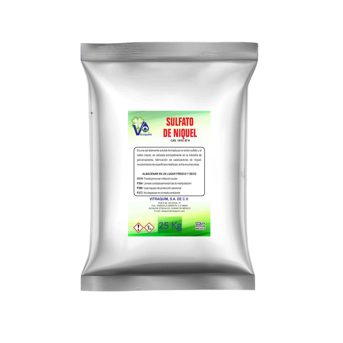 Sulfato De Niquel 25kg Recubrimiento Metales Materia