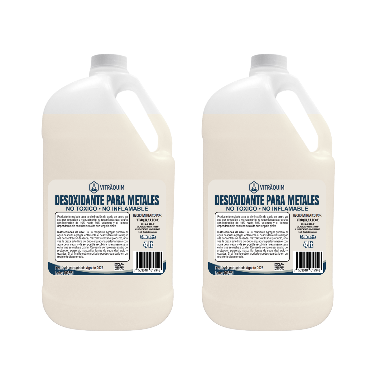 Desoxidante Para Metales 8 Litros Quita Oxido Industria