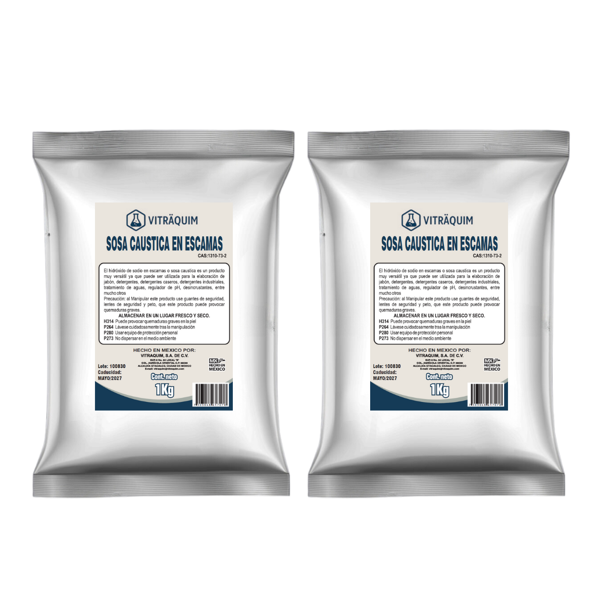 Sosa Caustica En Escamas Vitraquim 2 Kilos