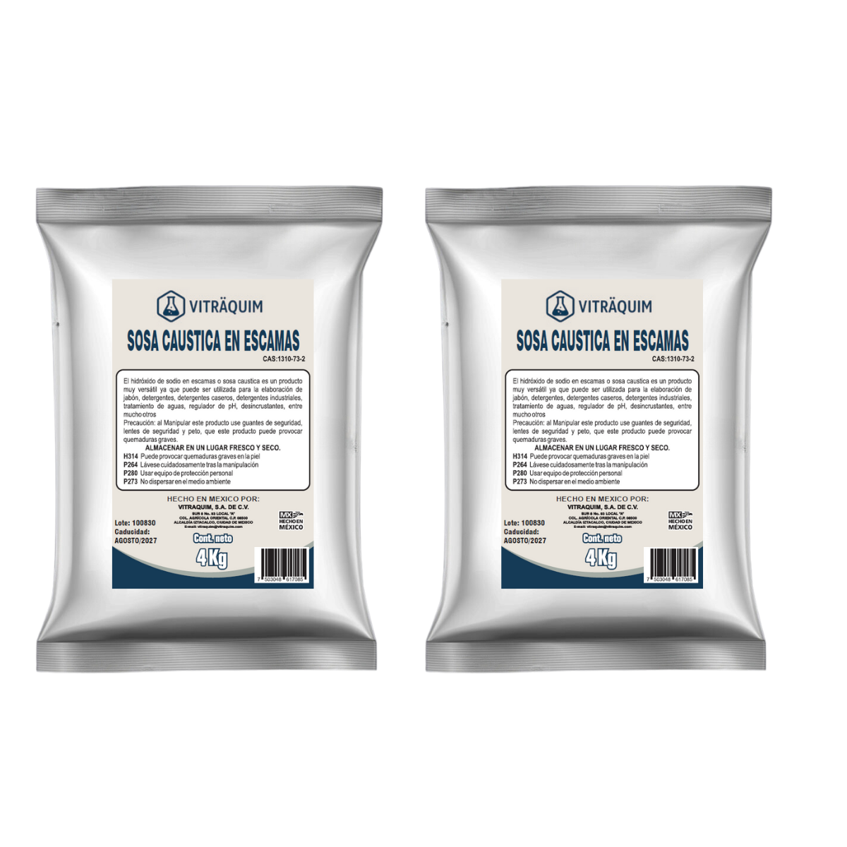 Sosa Caustica En Escamas Vitraquim Materia 8 Kilos